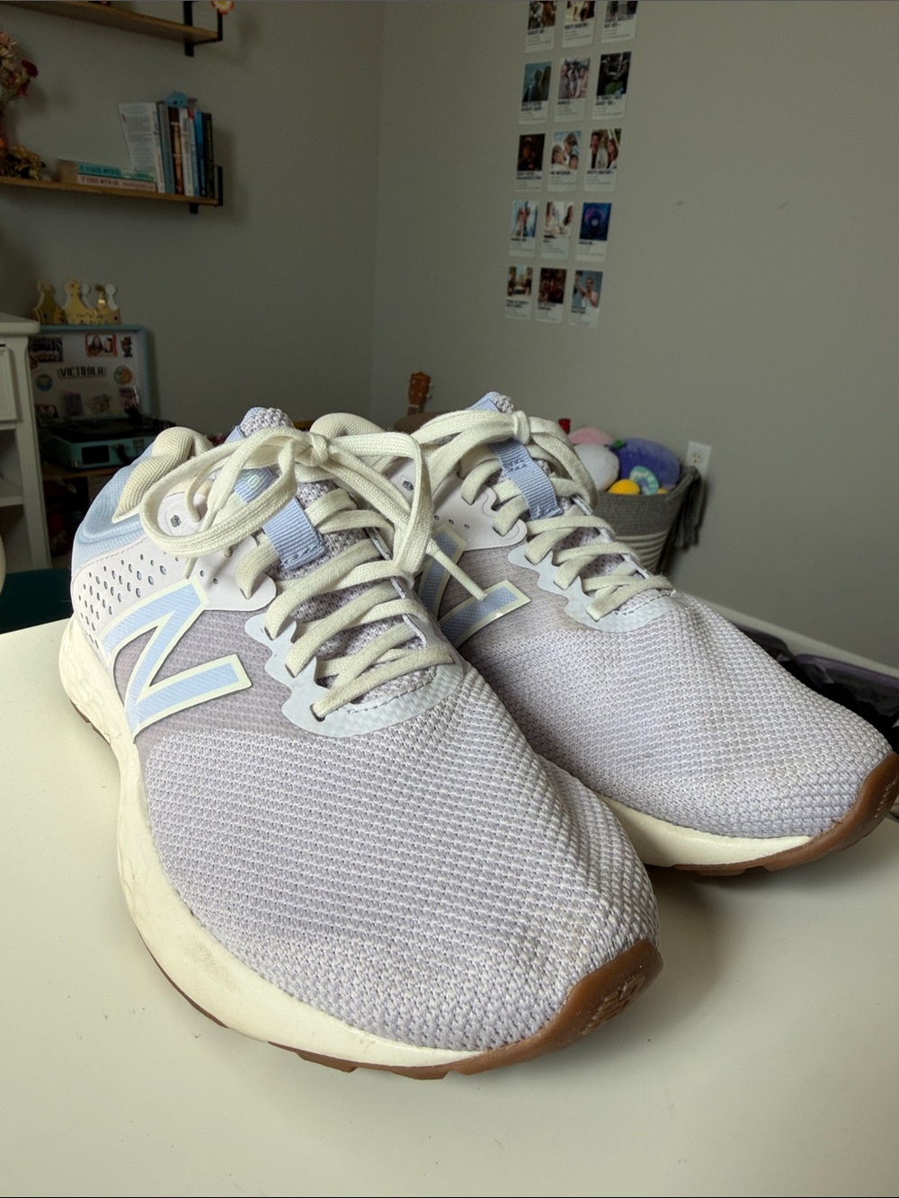 New Balance Women's Pale Lavender and Cream Running Sneakers